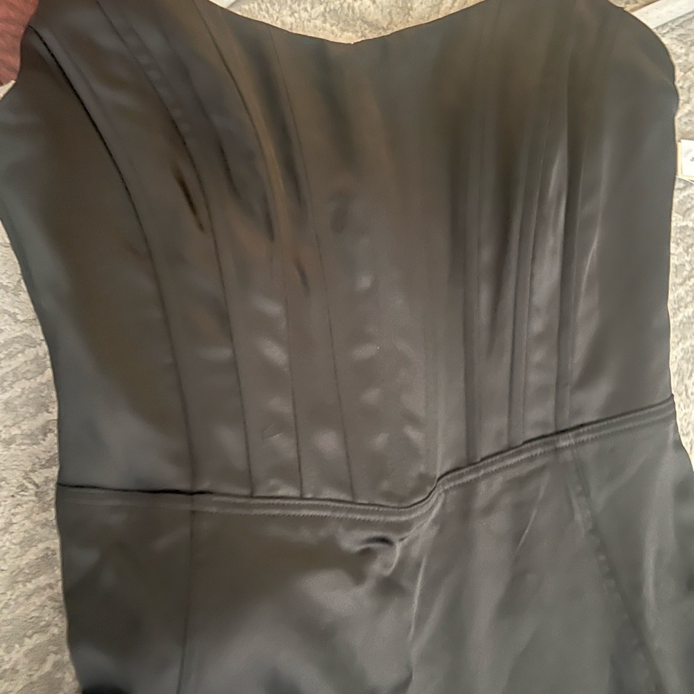 Aqua Black Satin Dress
